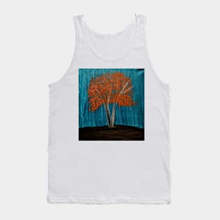 Silver tree with copper leaves in a storm Tank Top